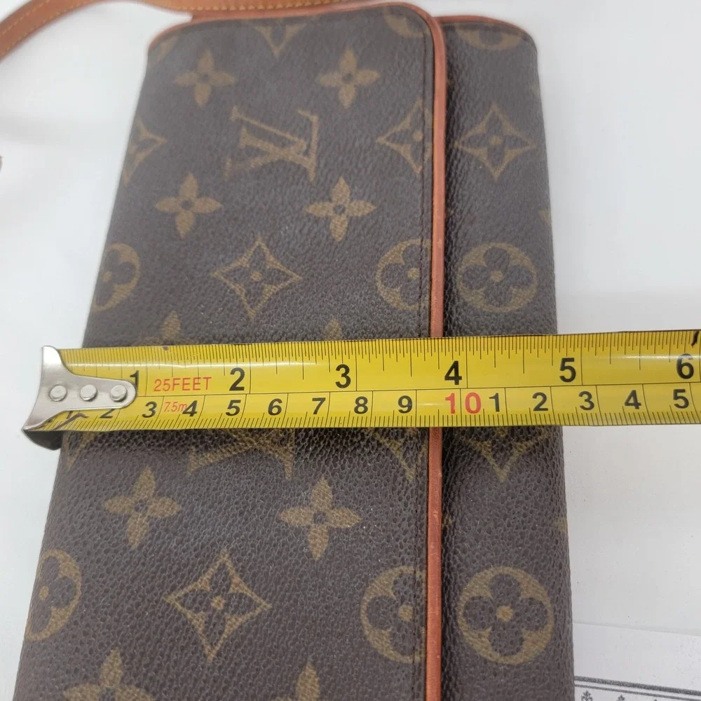 Authentic Louis Vuitton Twin PM Monogram Canvas Crossbody Clutch Bag w/ COA